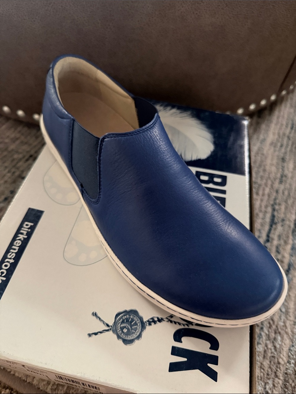 Birkenstock Navy Blue Slip-On Loafers